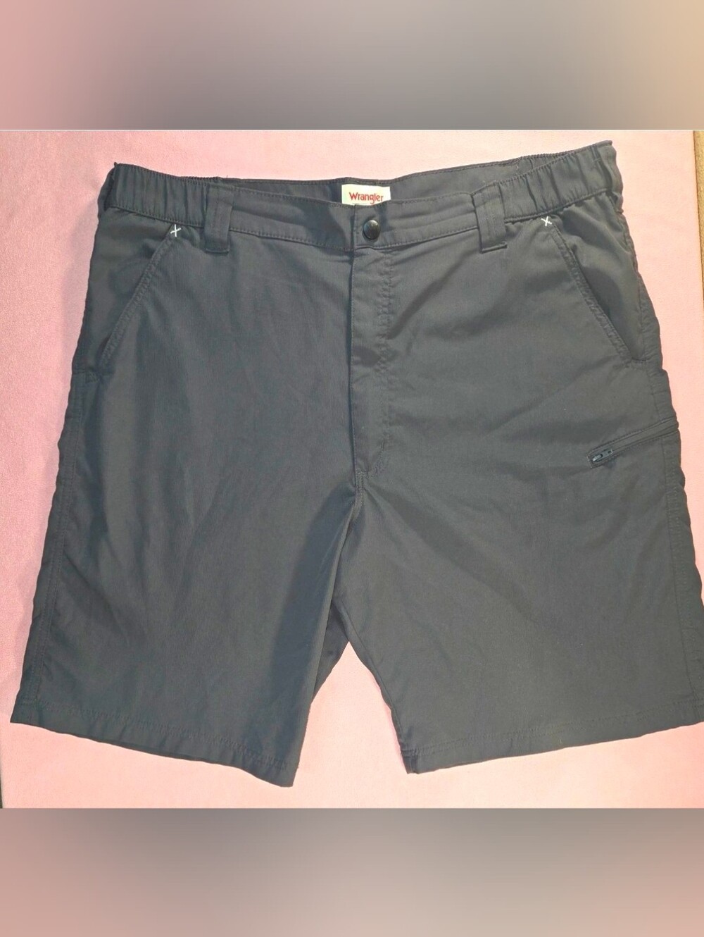 Wrangler Men's Charcoal Black Flat Front Shorts